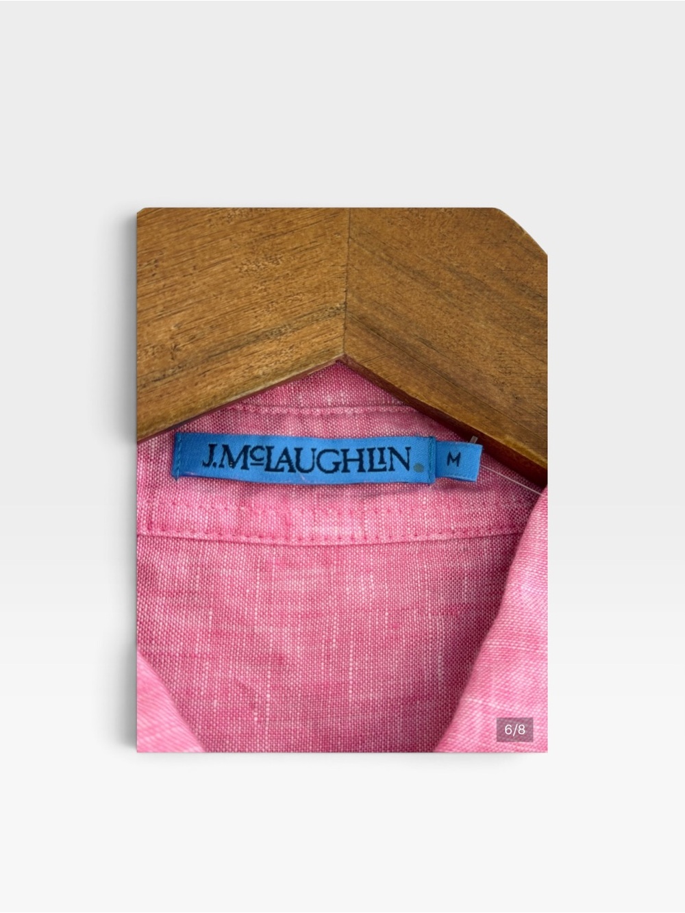 J McLaughlin Peony Pink Linen Blouse M - Picture 5 of 7